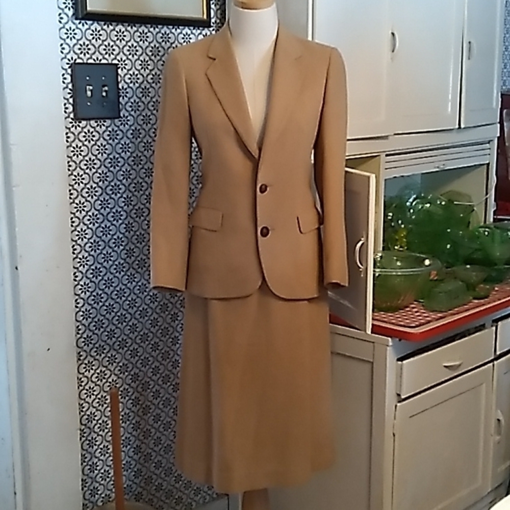 Vintage 1970s Wolf Brothers of Florida 100% camel 🐫 hair blazer jacket skirt 4